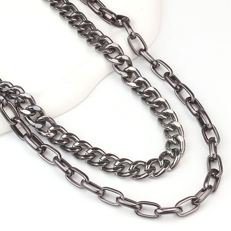 Pantaloni da cacciatore pazzo alla moda con punte esagerate, in metallo punk rock hip hop, con catena per portafoglio da uomo_voghion.com