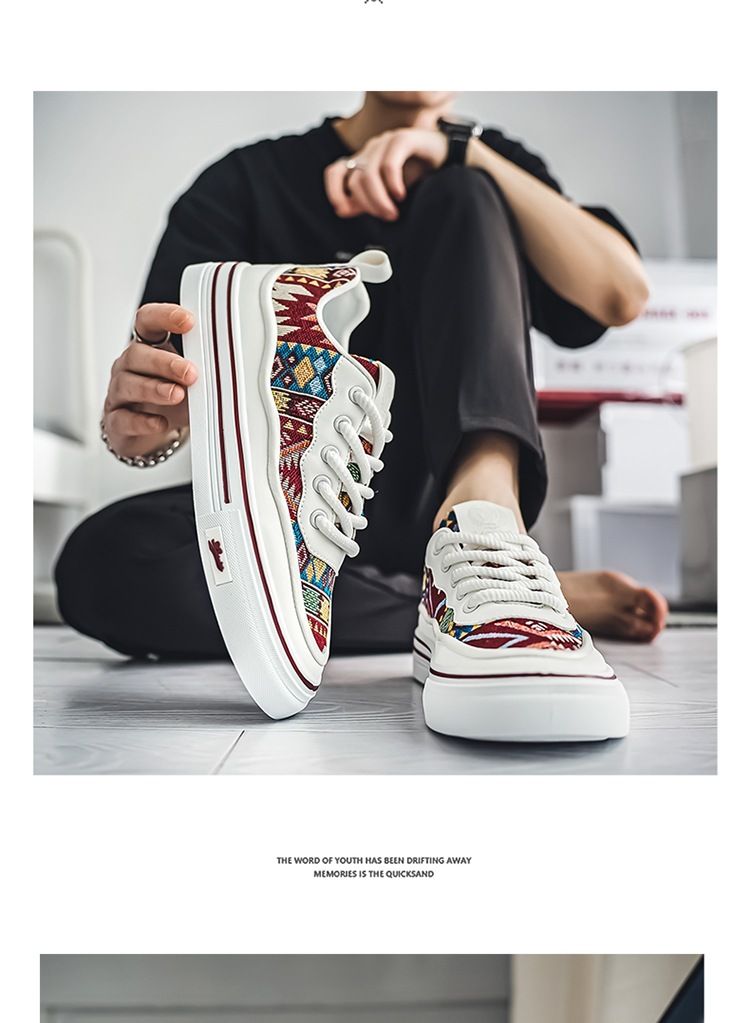 New Summer 2024 Breathable Canvas Men's Fashion Printed Student Korean Edition Trendy Casual Versatile Board Shoes Men_voghion.com