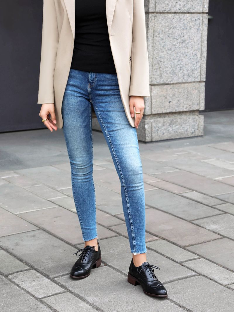 Plus-size lente enkel schoenen vintage Britse kleur contrast Braddock diepe veterschoenen damesschoenen_voghion.com