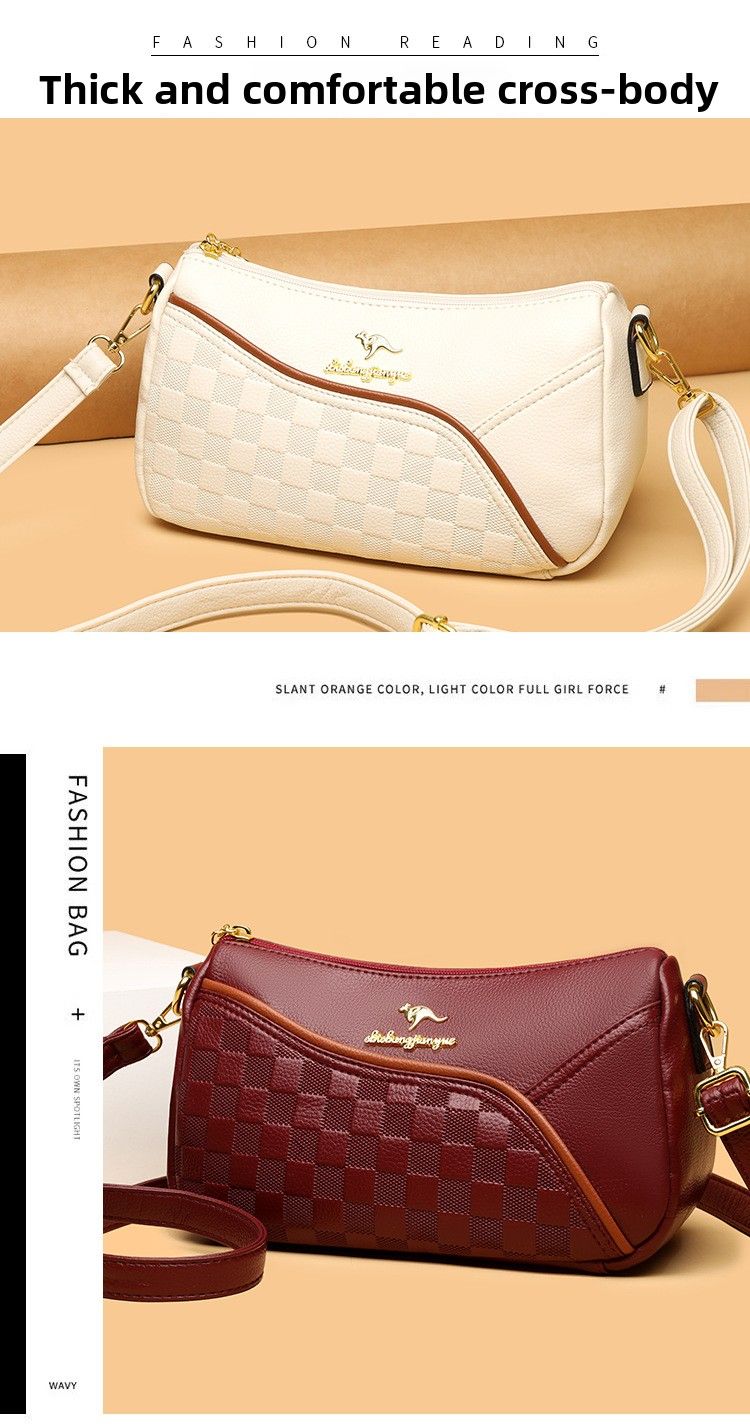 Borsa a tracolla elegante e alla moda per la mamma, semplice e nuova, da donna di mezza età, primavera 2025_voghion.com