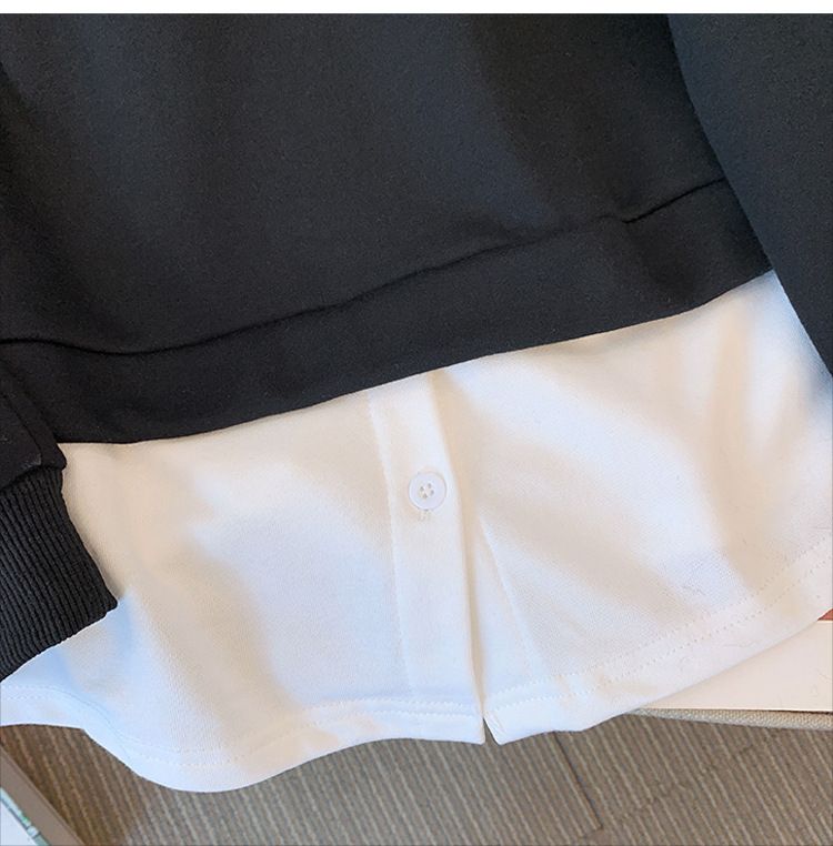 Conjunto de dos piezas de chaqueta y falda con empalme de mm y terciopelo grueso para otoño e invierno de talla grande para mujer_voghion.com