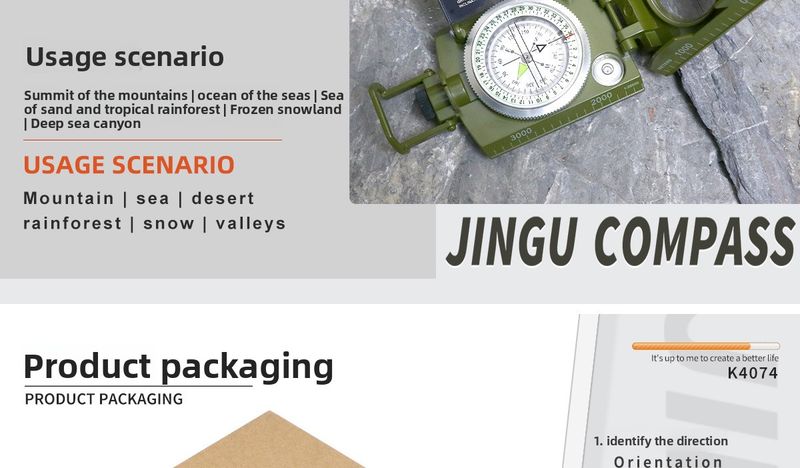 English K4074 High Precision Professional Outdoor Multi-Function Accurate Geological Compass Tactical North Finder_voghion.com