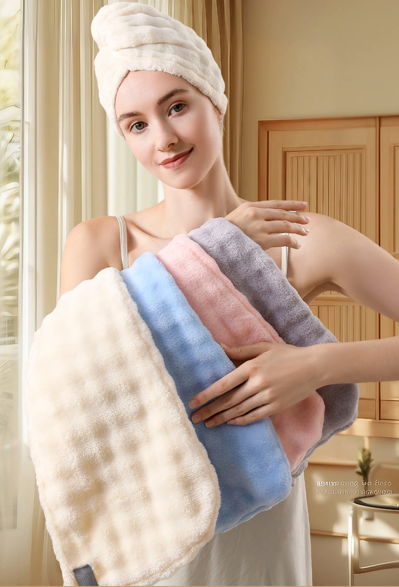 Dry Women, Thickened Super Absorbent Quick-Dry Towel For Head Wrapping, Hair Drying Towel, 2025 New Double-Layer Shower_voghion.com