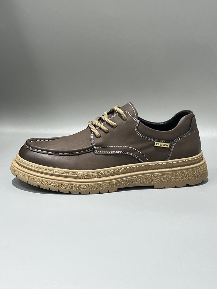 Big Toe Herbst New British Style Business Casual Kleine Herren Schnürschuhe mit breitem Fuß Formelle Lederschuhe_voghion.com