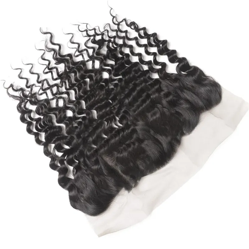 Unda de apă braziliană Păr uman Transparent dantelă frontală Kinky Curly Culoare naturală 4x4 13x4 Închidere Vanzare_voghion.com