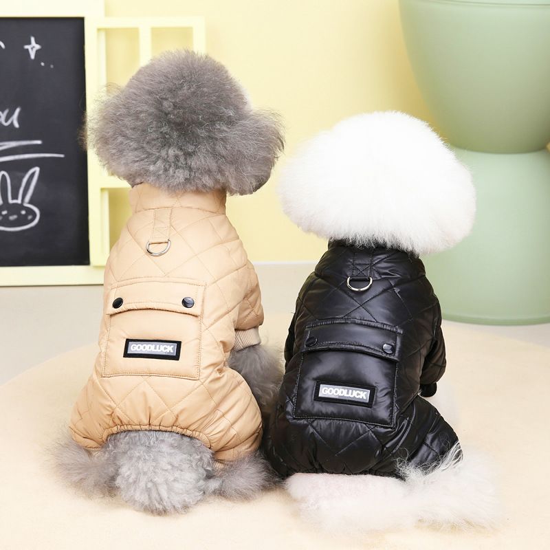 Abbigliamento per cani, cappotto per animali, impermeabile da neve, autunno e inverno, nuovo articolo 22, cappotto in cotone a quattro zampe di buona fortuna_voghion.com