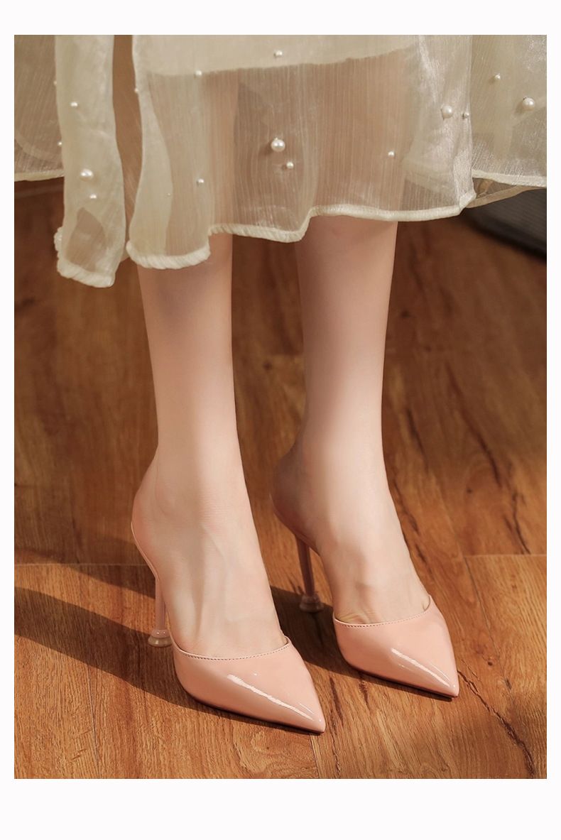 6288-3 Slippers High Heels Leather Simple Daily Professional Commuting Women's Shoes Thin Heel Pointed Toe OA Elegant_voghion.com
