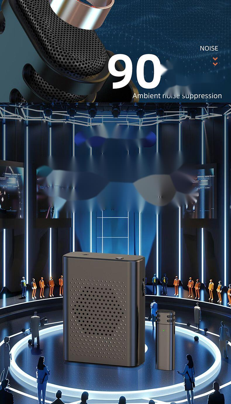 【 High Definition Geräischerreduktioun 】 Kabellos Lavaliermikrofon, klenge Bee-Verstärker, portabel mat digitalem Display_voghion.com