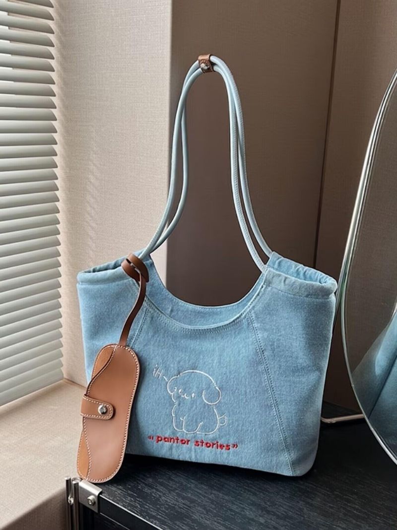 Cartoon Cowboy Canvas Damentasche 2025 Neue Handtasche Multifunktionale Unterarmtasche mit großer Kapazität_voghion.com