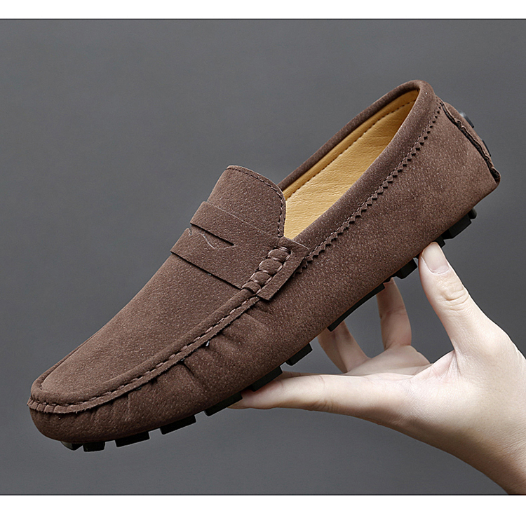 Halbschuhe Herren Handgefertigt Leder Blau Casual Driving Flats Slip-On Boot Übergröße 47 48 Faule Schuhe_voghion.com