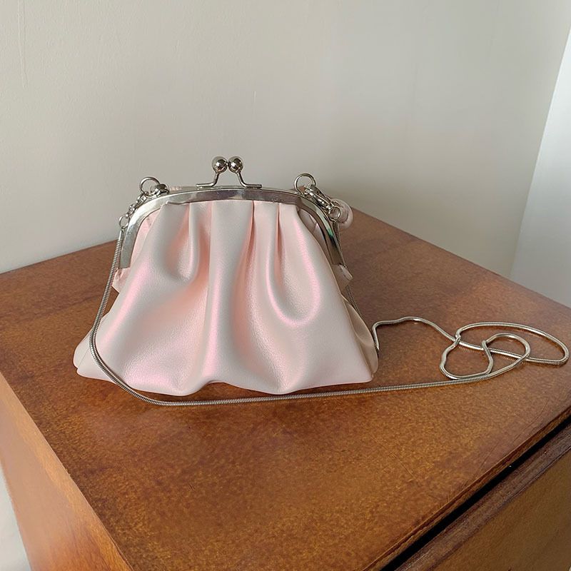 Dumpling Damentasche, Koreanische Version, Abendkleid mit Plissee-Clip, Schulterhandtasche, High-End-Gefühl, Modisch Und Vielseitig_voghion.com