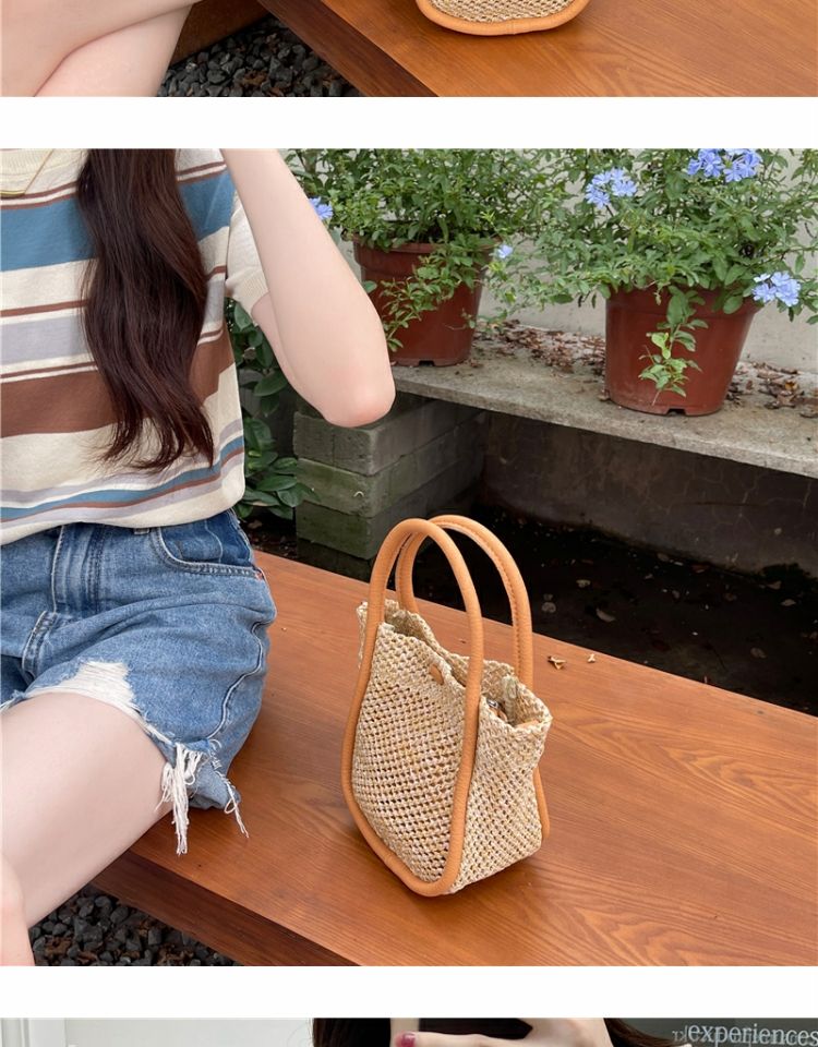 Borsa a tracolla monospalla versatile con intreccio di erba, nuova, casual francese, estiva, 2024, per principianti, ins, letteraria_voghion.com