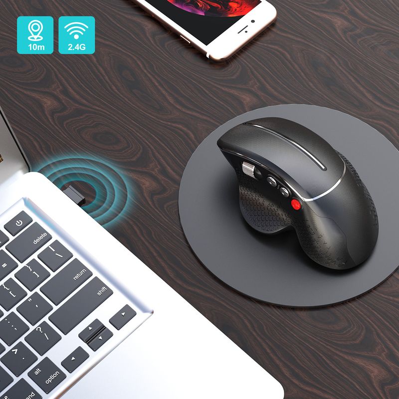 New Vertical Ergonomic Design 2.4G Wireless Mouse Grip_voghion.com