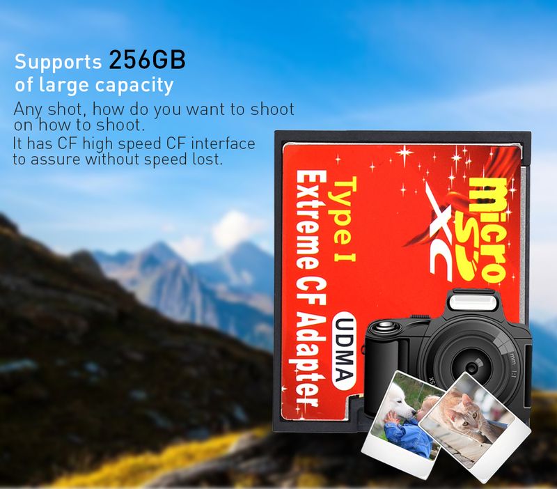 1 pz TF a tipo I Supporto Micro SDXC/SDHC/SD Lettore di schede di memoria UDMA Extreme CF Adattatore convertitore per fotocamera_voghion.com