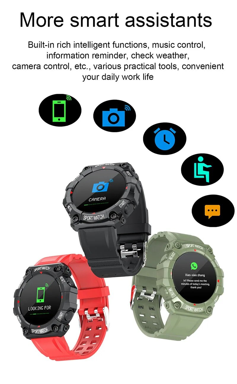 FD68 Yeni Akıllı Saatler Erkekler Kadınlar Bluetooth Smartwatch Dokunmatik Akıllı İzle Spor Bilezik IOS Android için Bağlı Spor Saatler_voghion.com