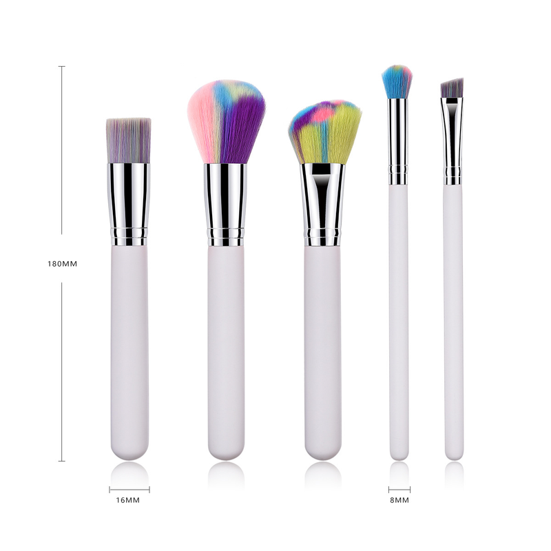 Pennelli per trucco da 5 pezzi, strumenti di bellezza, manico in legno Yuncai, tubo per la bocca, capelli in nylon GUJHUI_voghion.com