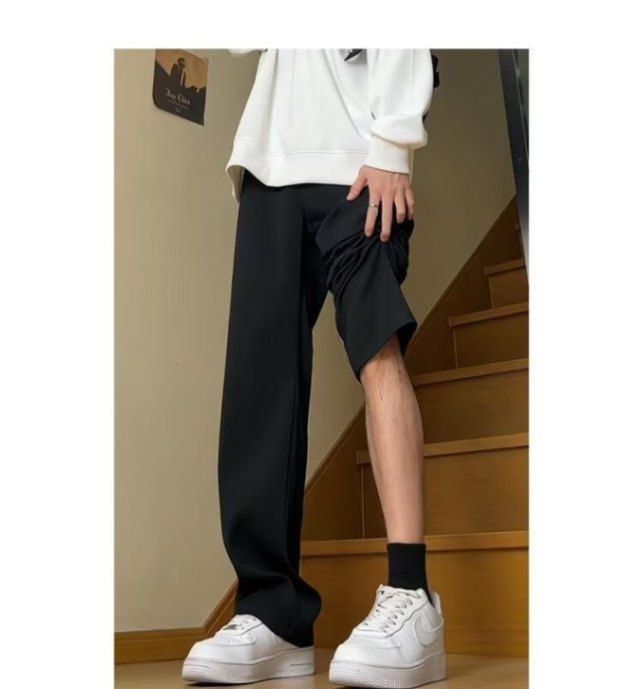 2024 Nye Løse Casual Bukser Herre Koreansk Version Trendy Alsidige Bukser Sommer Tynde Vedhængsbukser med Vide Ben_voghion.com
