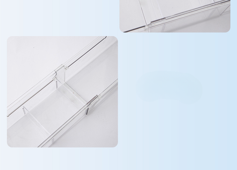 Transparent drawer with expandable storage partition organizing box, kitchen utensil classification storage, cosmetics_voghion.com