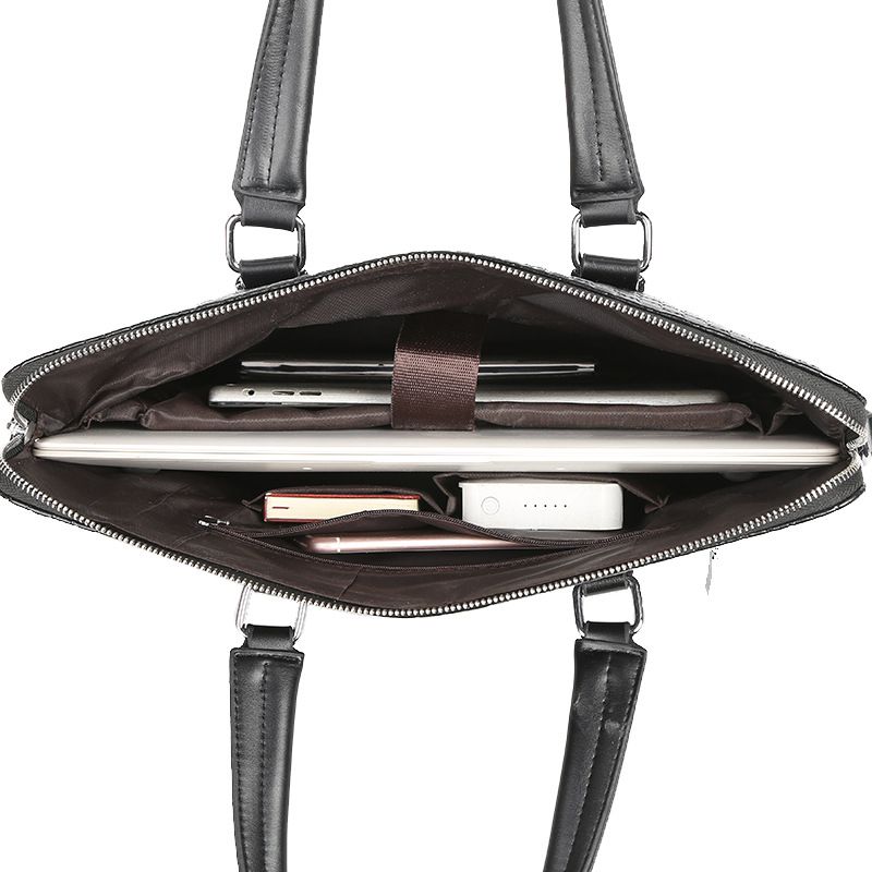 New Classic Men's Multifunctional Handheld Shoulder Fashion Design Casual Business Briefcase Leather Bag_voghion.com