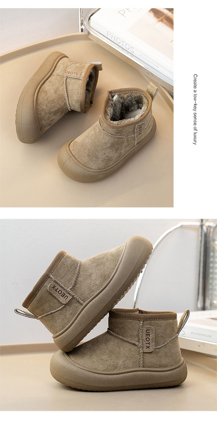 2025 Winter Neue Sport Stil Kinder Schnee Wildleder Anti-Kick Geschlossen-Zehe Jungen Und Mädchen Warme Für Ältere kinder Baumwolle_voghion.com