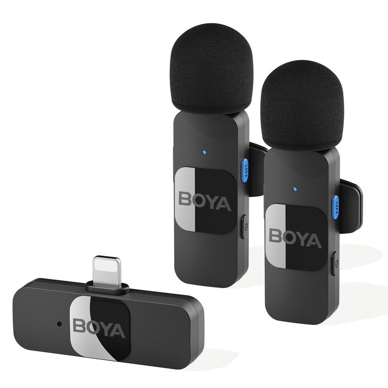 BOYA BY-V Professional Wireless Lavalier Mini Microphone for iPhone iPad Android Live Broadcast Gaming Recording_voghion.com
