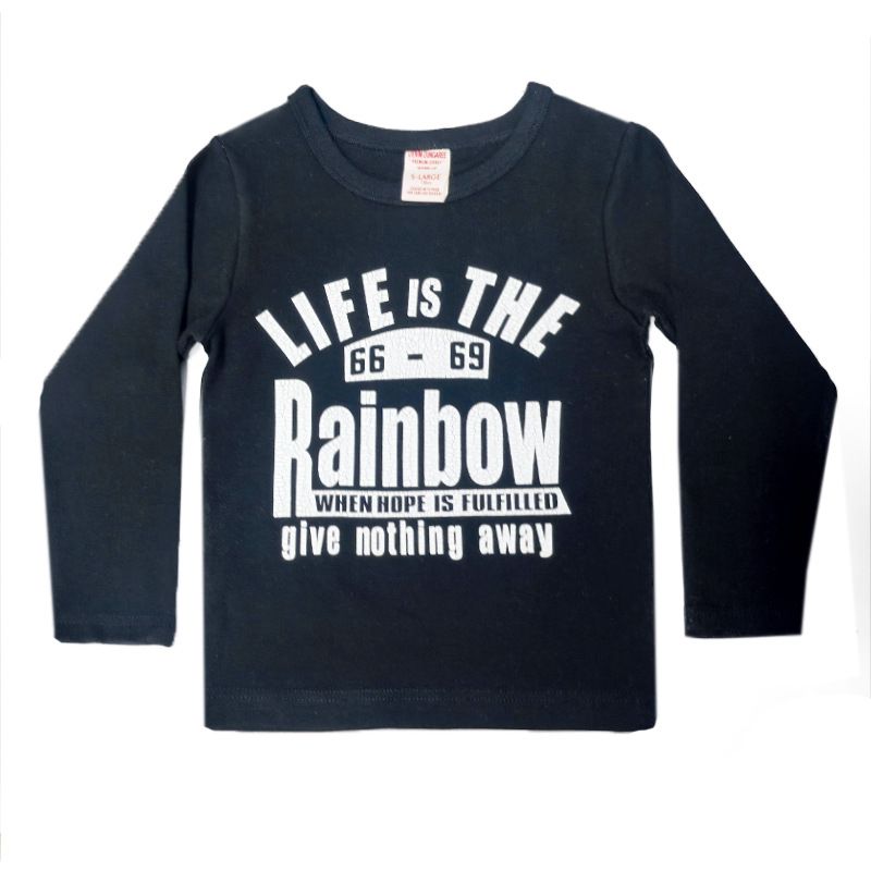Kinder-T-Shirt mit langen Ärmeln aus 100 % Baumwolle mit Vintage-Buchstabendruck, weich, dehnbar, Unisex, lässig, für Jungen und Mädchen (Schwarz, Rosarot) – Größen 90–150 cm_voghion.com