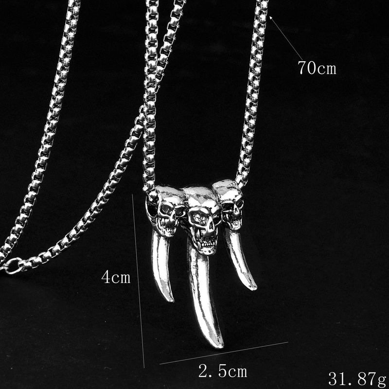 Men's Necklace Hip Hop Pendant European And American Personality Ins Pendant Long Sweater Chain Couple Pendant Retro Jewelry_voghion.com