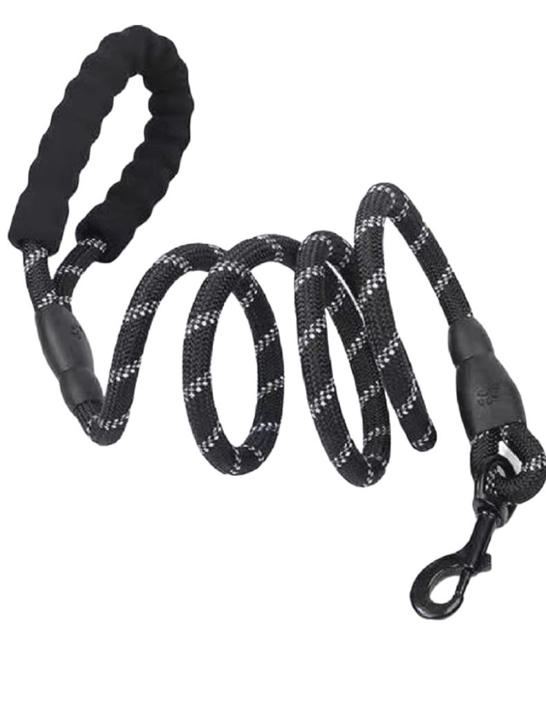 Reflekterande flerfärgat nylonrep för husdjur, hundkoppel, dragrem för hund, skumhandtag för medelstora och stora hundar, dragrep för hund._voghion.com