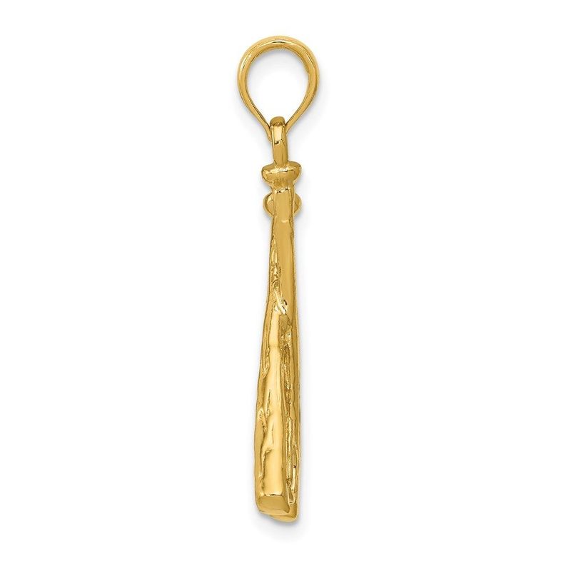 14K Polished Open-Backed Bats And Baseball Pendant_voghion.com