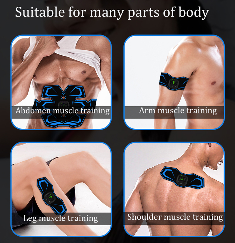 EMS Elektrischer intelligenter Muskelstimulator Fiess Trainer Bauchmuskeltraining Gewichtsverlust Aufkleber Körperabnehmen M 70% Rabatt_voghion.com