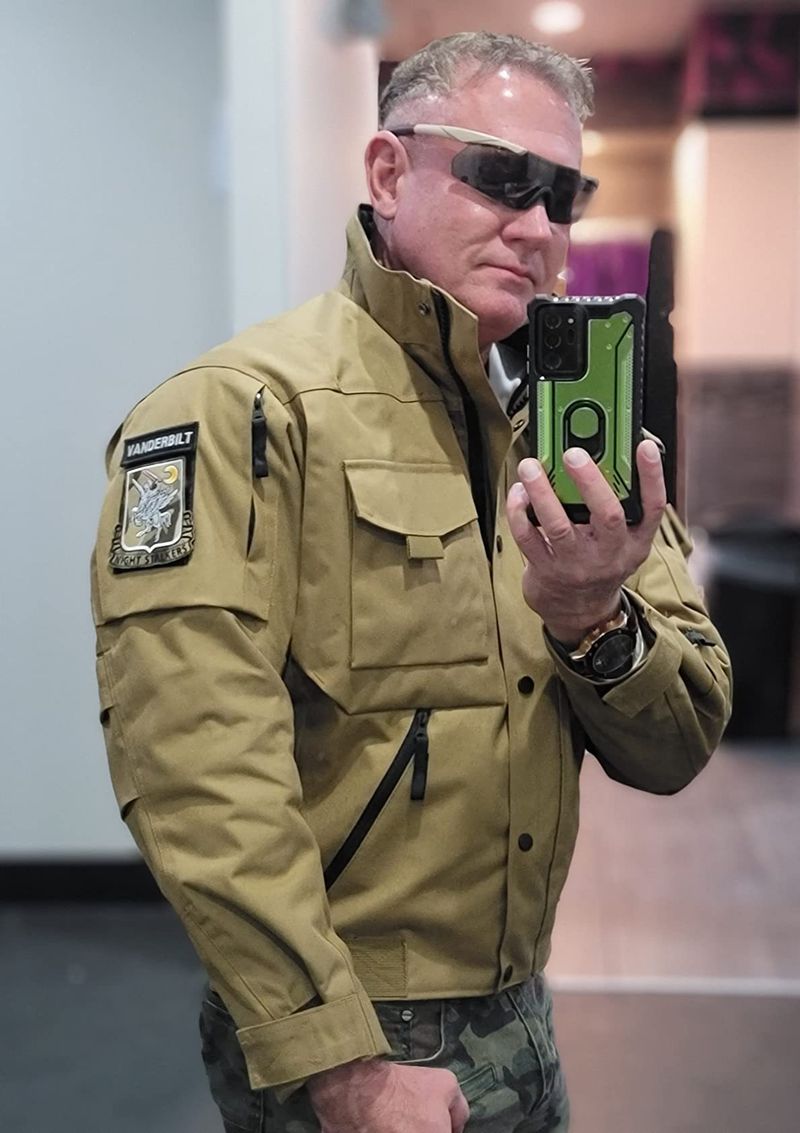 Tactical Jacket Men's Windproof Anti-scratch Motorcycle Outdoor Military Style Jacket - Lightweight Durable Nylon Adjustable Cuffs Multi-pocket Design_voghion.com