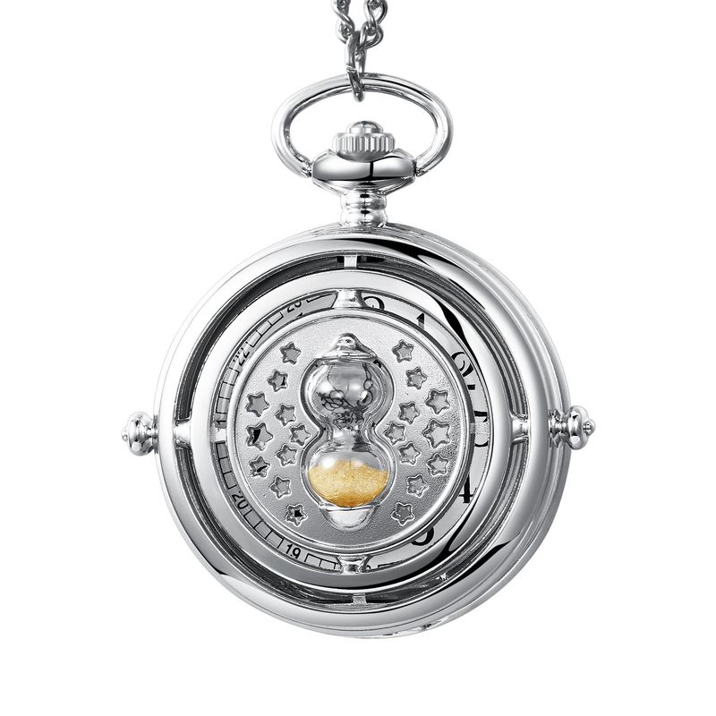 Goldfarbene große Skelett-Trichter-Chronograph-Quarz-Taschenuhr als Geschenk_voghion.com