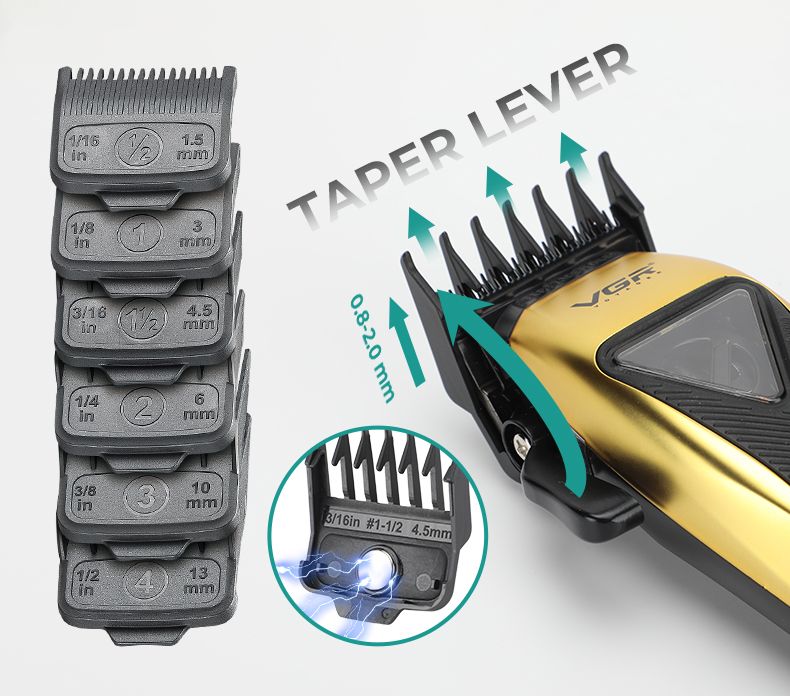 VGR Professional Cutting hine Electric Hair Trimmer Vector Motor Barber Cordless Clipper for Men V-015_voghion.com
