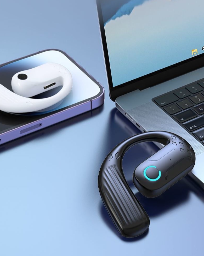 B01 Auricolari Bluetooth 2025 Orecchio sinistro e destro Display digitale rotante Non-in-ear Wireless Over-Ear Huaqiangbei Sports_voghion.com