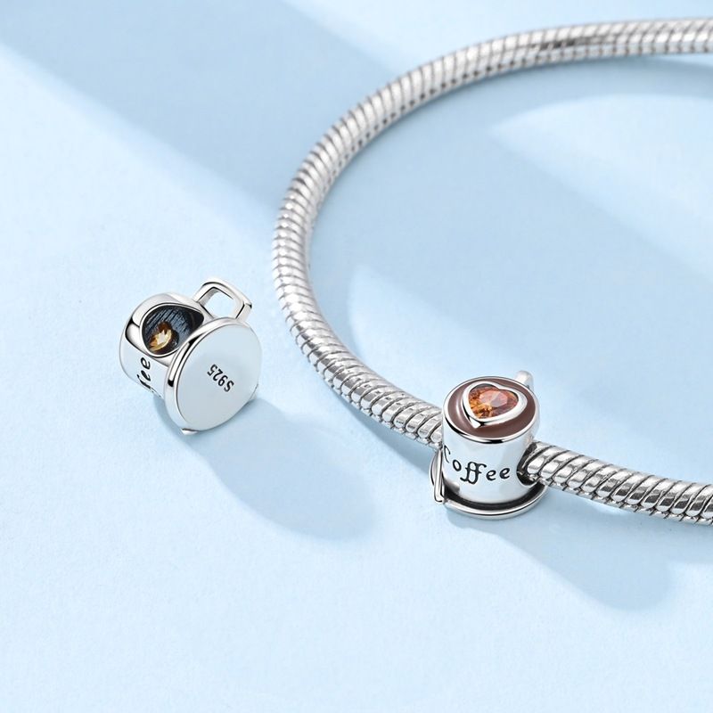 Gioielli da donna originali in argento sterling 925 con perline, charm Life, tazza da caffè, champagne, bicicletta, profumo, accessori fai da te, bracciale_voghion.com