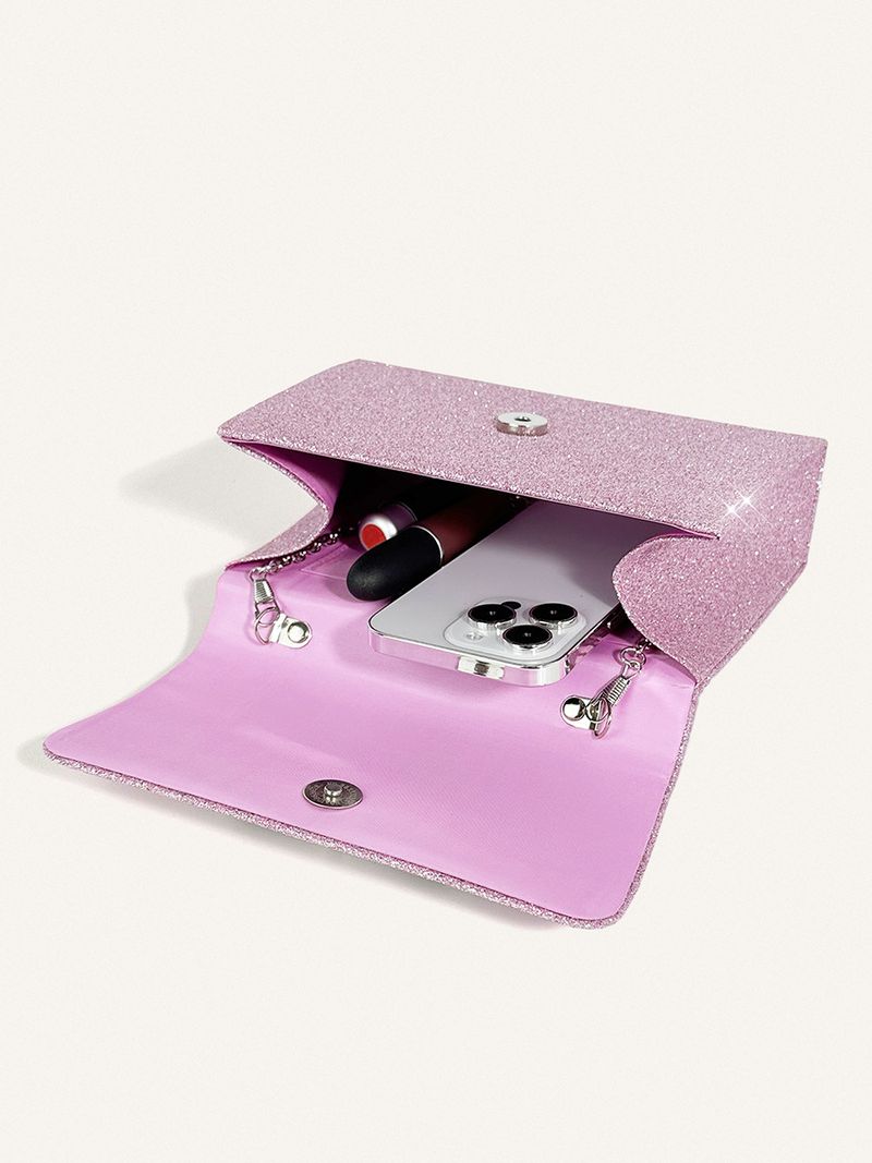 Aftonväska Glänsande Strass Rosett Handväska Glänsande Glitter Niche Casual Väska_voghion.com