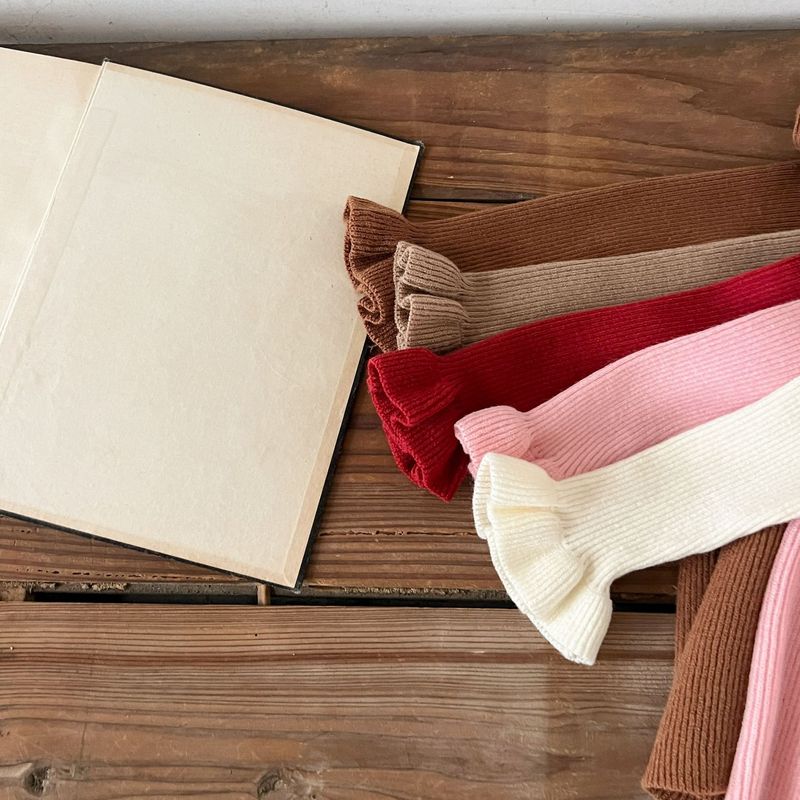 Kleinkind Mädchen Kleidung Baby Baumwolle Trompete Manschetten Wollkleid Säugling Frühling und Herbst Pullover Kleid_voghion.com