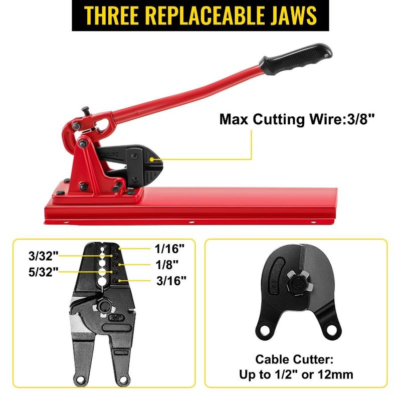 Aluminum 24 Bolt Crimper Swaging 163 Swager Crimper Tool Cable Tool Bench 1 Sleeves W Wire Rope Bench Copper 16 Cutter Bench_voghion.com