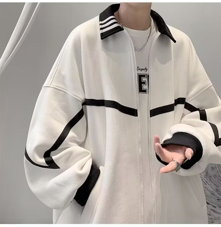 Korean Men's Baseball Jacket – High-End Loose Fit Casual Spring & Autumn Top – Trendy Streetwear Style_voghion.com