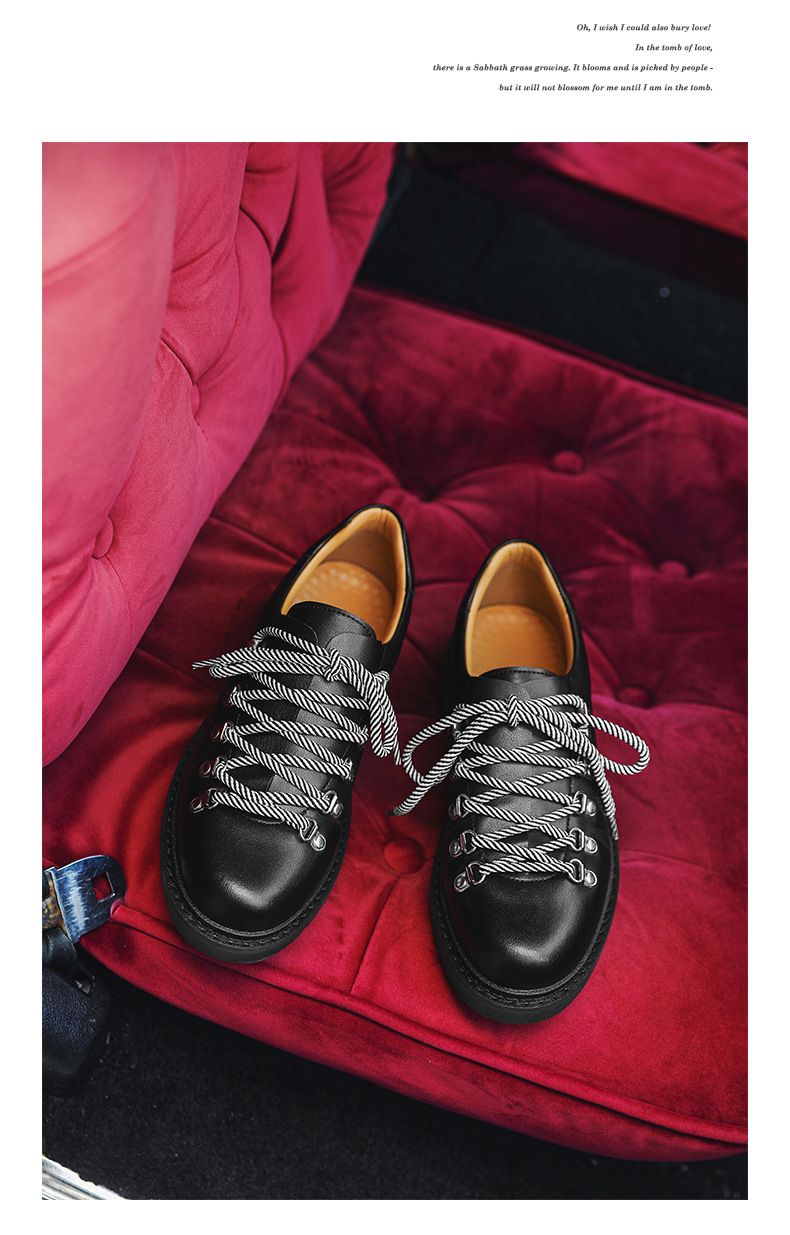 Men's Casual Streetwear Derby Shoes With Thick Sole & Color Blocking Design - Comfortable For Business & Outdoor Wear_voghion.com