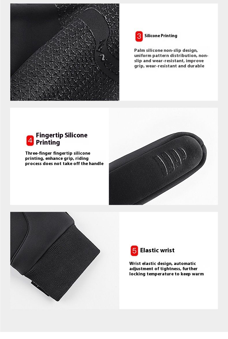 Guanti da sci e ciclismo antivento, caldi, antiscivolo, per sport all'aria aperta, autunnali e invernali, da uomo e da donna, in peluche, touch screen_voghion.com