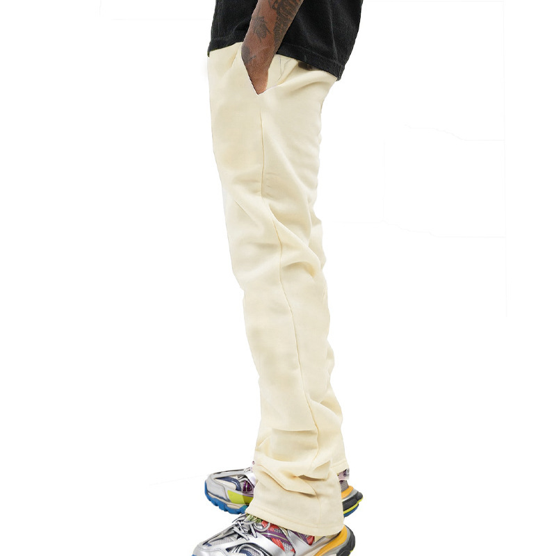 Flared Drawstring Long American Style Solid Color Slim Fit Men's Casual Pants Trendy_voghion.com