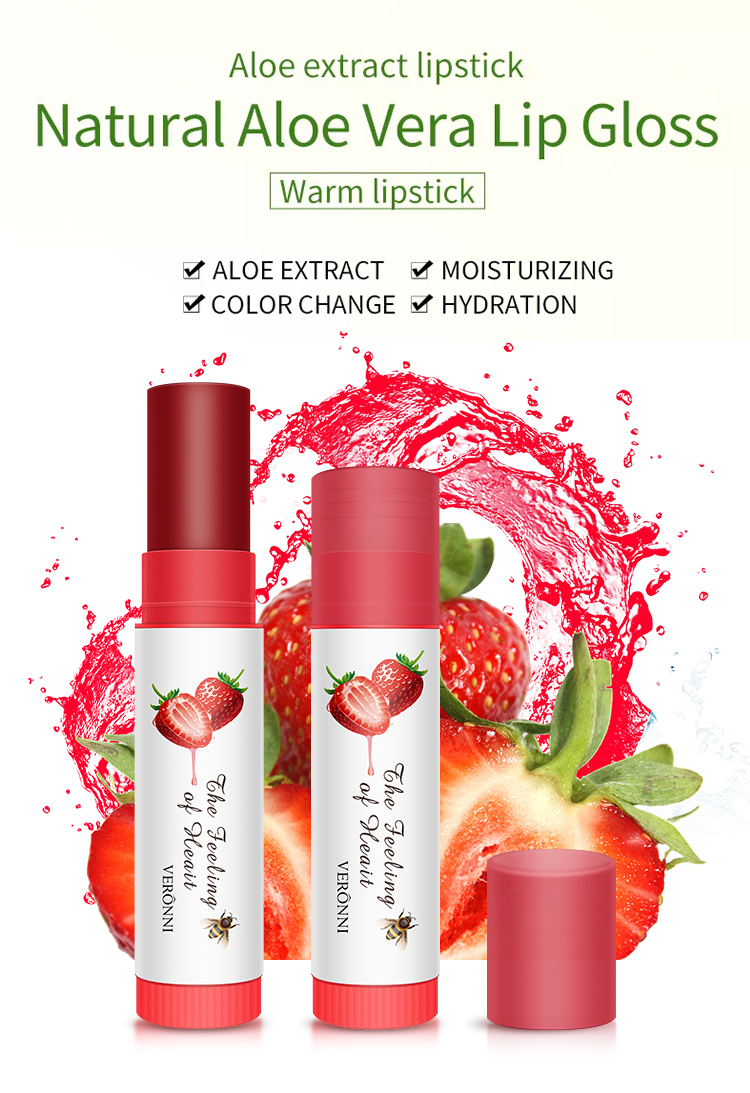 Colors 4 Strawberry Moisturizing Lip Blam Waterproof Temperature Color Changing Lipstick Lip Care Beauty Makeup stick_voghion.com