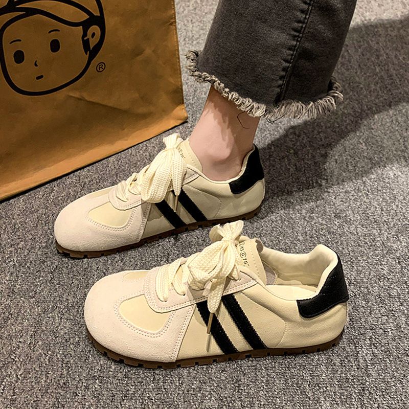 Women's Spring New Agan Training Shoes Flat Lightweight Versatile Niche Design Casual White Sneakers_voghion.com