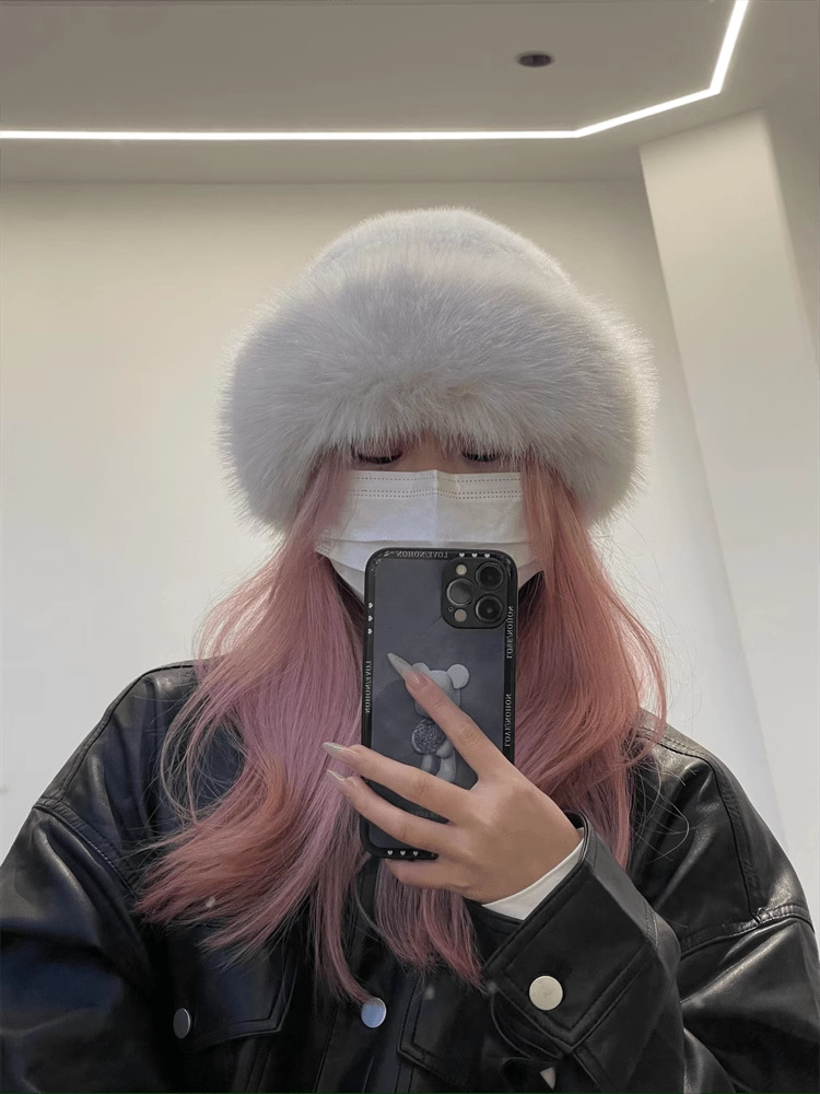 Nuevo gorro de pescador pequeño de felpa para mujer, escaparate de protección para los oídos, frío y cálido, para Otoño e Invierno_voghion.com