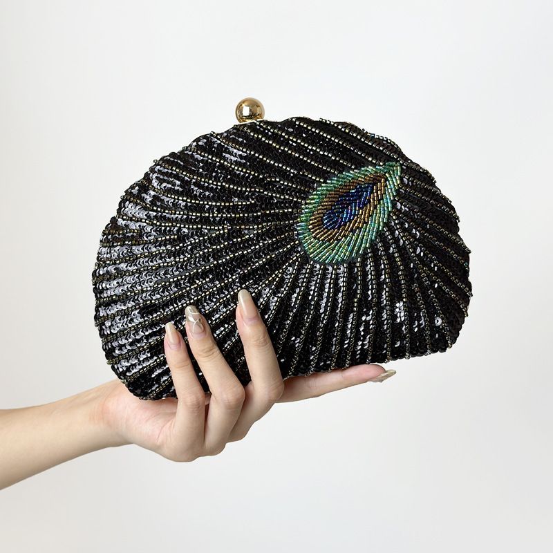 Borsa da sera a tracolla in stile nazionale con perline e ricami pesanti, tracolla singola, catena, abito cheongsam_voghion.com