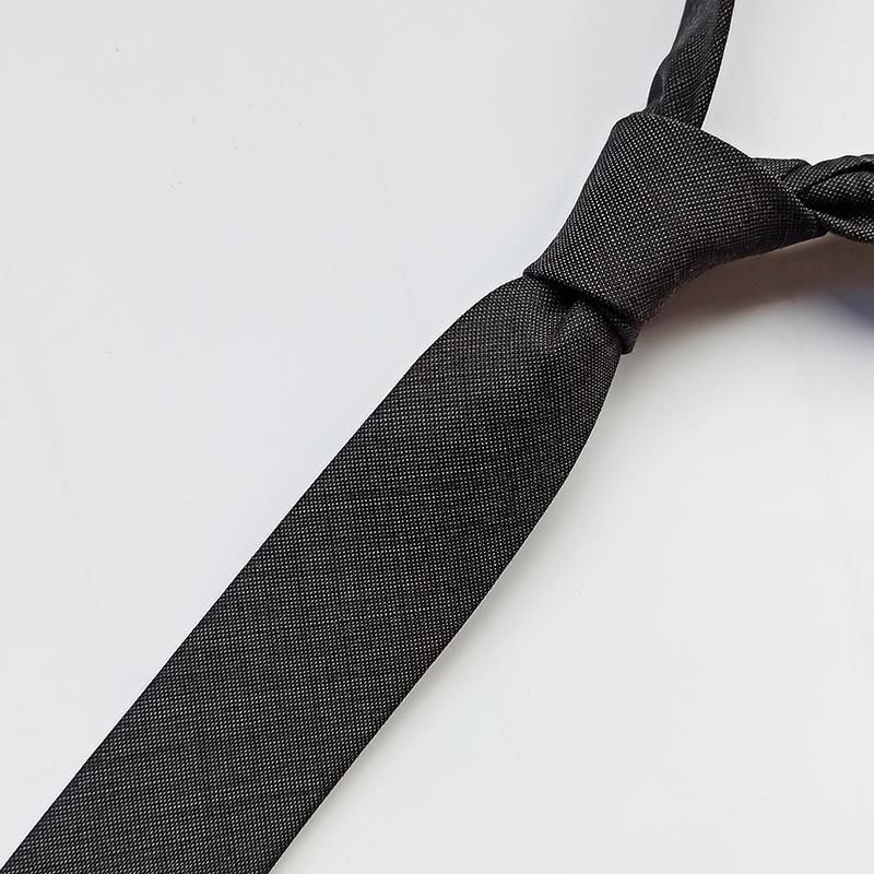 Cravatta casual stretta da uomo, 6 cm, stile retrò britannico, in lana, grigia, formale, nera, versatile, pied de poule_voghion.com