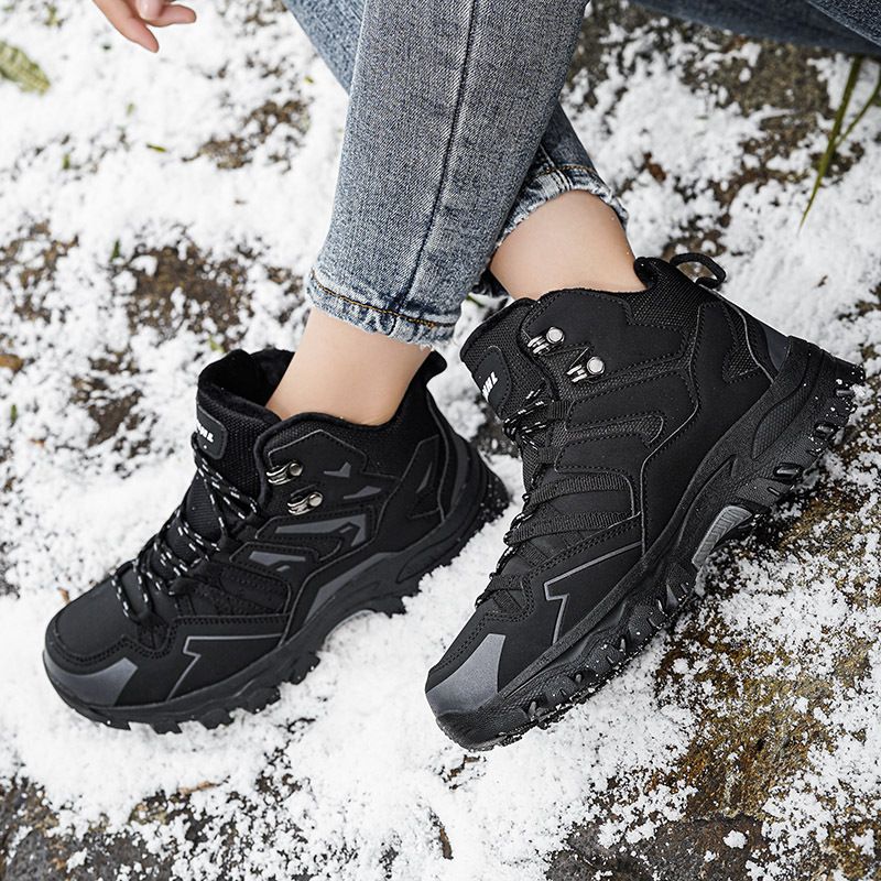 Verdickte Baumwoll-Wanderschuhe für Damen, Paar, Mittelhilfe, Klettern, Langlauf, Wandern, Sport, Wanderschuhe_voghion.com