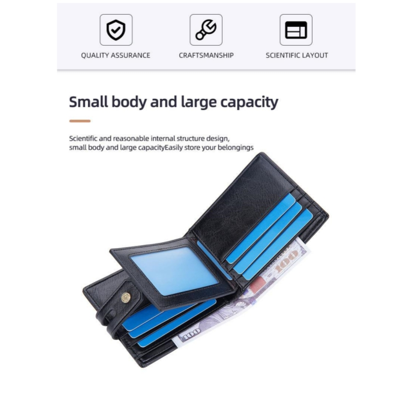 Baellerry New Paragraph Men's Short Wallet Retro Multi-card Buckle Wallet Simple Zipper Coin Purse_voghion.com