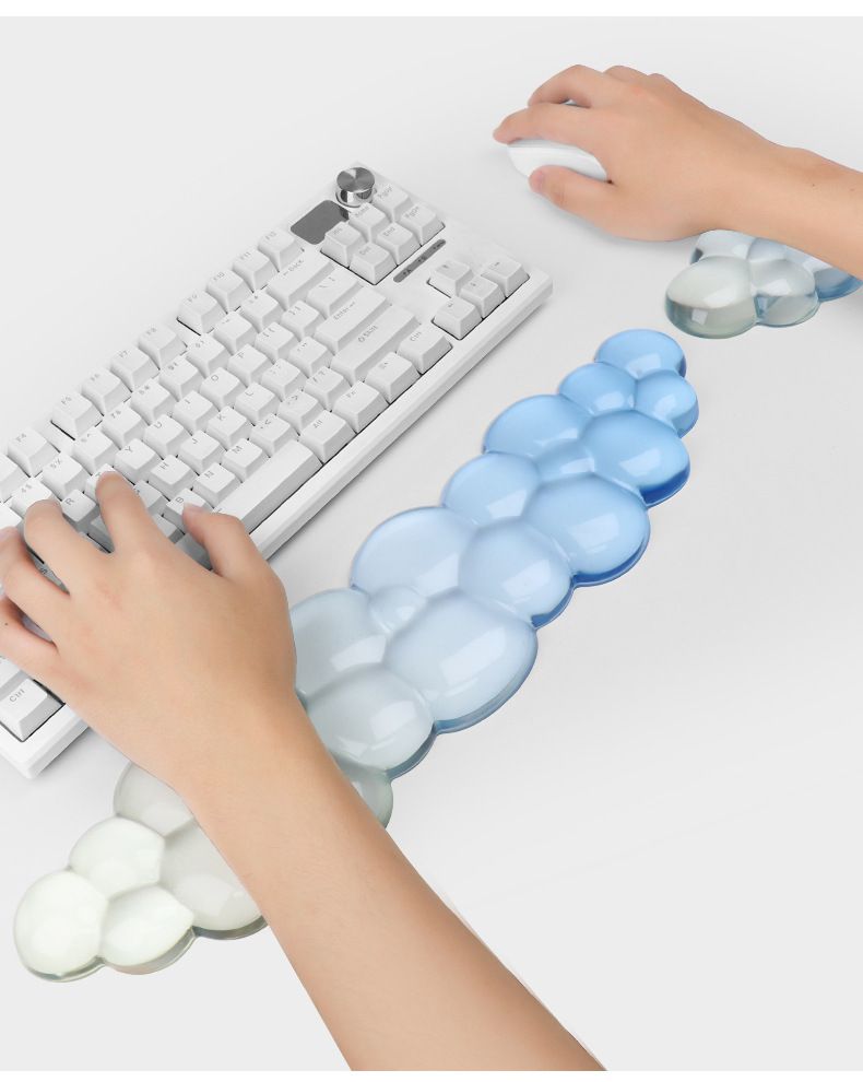 Cloud Keyboard Hand Rest Silicone Transparent Wrist Rest Gradual Change Mouse Pad Office Mouse Hand Rest_voghion.com